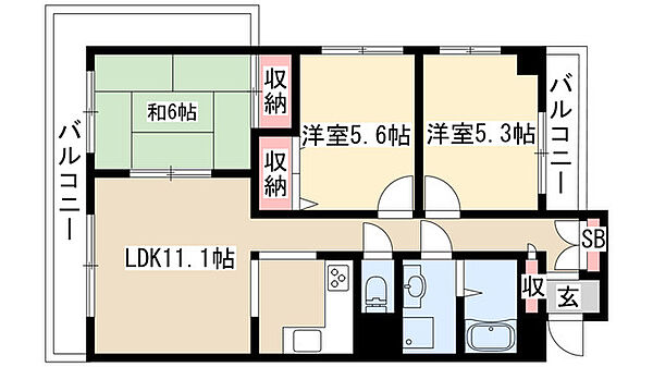 シティ・ファミール千種 301｜愛知県名古屋市東区葵３丁目(賃貸マンション3LDK・3階・64.13㎡)の写真 その2