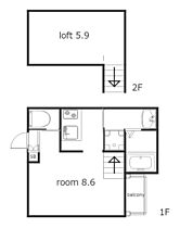 Buffett 205 ｜ 愛知県名古屋市西区名西１丁目（賃貸アパート1R・2階・20.55㎡） その2