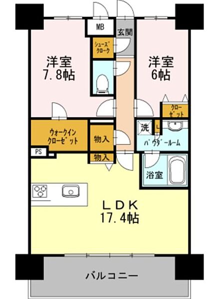 ロイヤルパークスＥＲささしま　EAST 1229｜愛知県名古屋市中村区平池町４丁目(賃貸マンション2LDK・12階・72.84㎡)の写真 その2