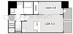 プレサンス鶴舞ファースト 13階1LDKの間取り