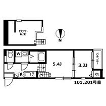 メモリアル 201 ｜ 愛知県名古屋市熱田区二番２丁目（賃貸アパート2K・2階・25.05㎡） その2