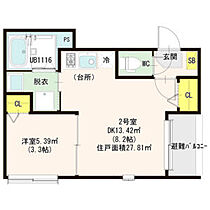 仮称)ハーモニーテラス道徳新町五丁目A 302 ｜ 愛知県名古屋市南区道徳新町５丁目（賃貸アパート1DK・3階・27.81㎡） その2