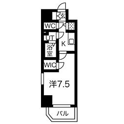 エスリード泉プライム 12階1Kの間取り