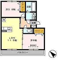 ＥＡＳＴ　ＷＩＮＧ 202 ｜ 愛知県名古屋市名東区高針荒田（賃貸アパート2LDK・2階・54.23㎡） その2