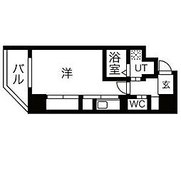 千代田2丁目 12階1Kの間取り