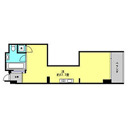 FLATS GAZERY(フラットガゼレイ) 6階ワンルームの間取り