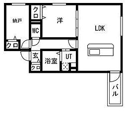 RUSCELLO守山 102 1階2LDKの間取り