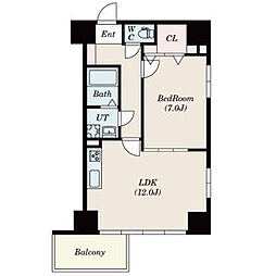 W HOUSE 6階1LDKの間取り