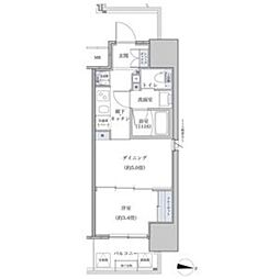 パークアクシス名古屋山王橋 12階1DKの間取り