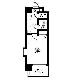 グレイス大曽根 7階1Kの間取り