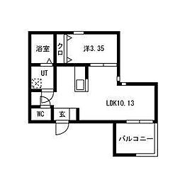 カーササクラーレ 1LDKの間取図画像