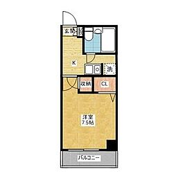 ライオンズマンション名駅西 3階1Kの間取り