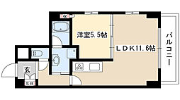 スタジオスクエア大須 8階1LDKの間取り