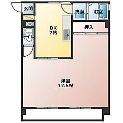 内山ビル 5階1DKの間取り