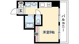 メゾン覚王山 5階ワンルームの間取り