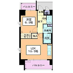 ファインコート 8階1LDKの間取り