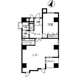 バードヒル伏見 4階1LDKの間取り