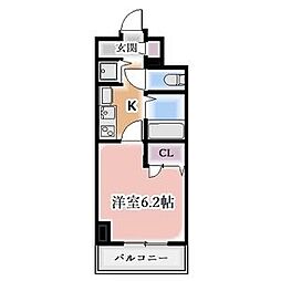 プレミアムコート名古屋金山インテルノ 3階1Kの間取り