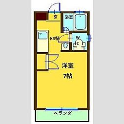 シルバープレイス 3階ワンルームの間取り