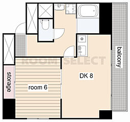 K・Point Bldg 4階1DKの間取り