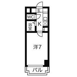 SLR吹上 4階1Kの間取り