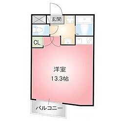 THUマンション ワンルームの間取図画像