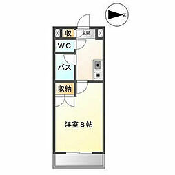 レージュ城西 1Kの間取図画像