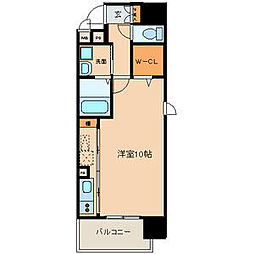 グランシャリオ栄 2階ワンルームの間取り