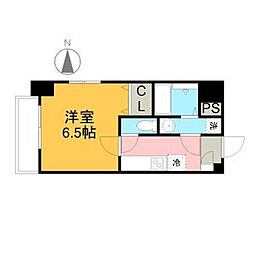 アクティ白鳥 3階1Kの間取り