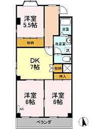 エスプラナード 3階3DKの間取り