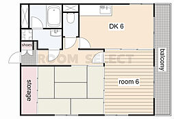 第二加納ハイツ 5階2DKの間取り