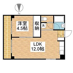 タマキビル 2階1LDKの間取り