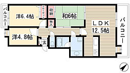パーク・ノヴァ上社北 3LDKの間取図画像