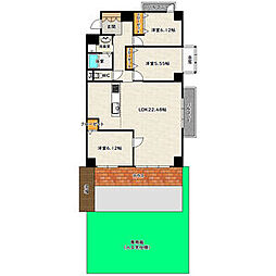 ルミエール瑞穂公園 2階3LDKの間取り