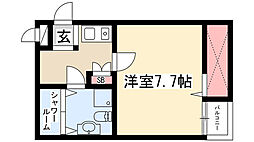 インフィニティ今池 1階1Kの間取り