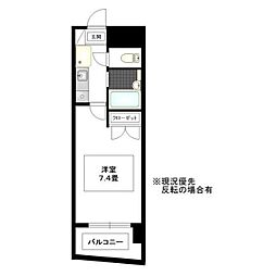 シェリーメゾン 7階1Kの間取り