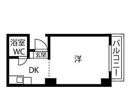 プレスイン名駅南 4-B 4階1DKの間取り