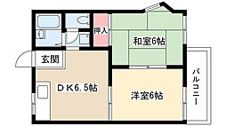 タウニーボリー 2DKの間取図画像