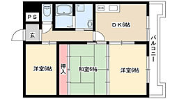 藤森ハイム 3階3LDKの間取り