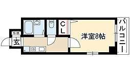 ＣＯＳＭＯＣＯＵＲＴ 3階1Kの間取り