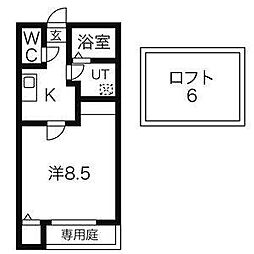リエス浄心 1Kの間取図画像