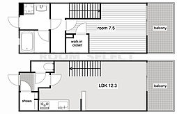 シエルブルー栄 11階1LDKの間取り