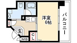 RESIDIA白壁 1Kの間取図画像