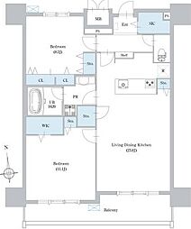 ロイジェント日吉 2LDKの間取図画像