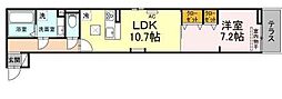 ル・リオン浅間町 1階1LDKの間取り
