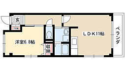 フロレアーレ香流 4階1LDKの間取り