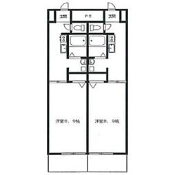 トリニティM3 3階1DKの間取り