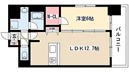 プレサンス栄ライズ 11階1LDKの間取り