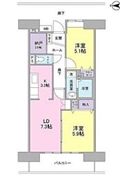 アーバンドエル庄内通 4階2SLDKの間取り