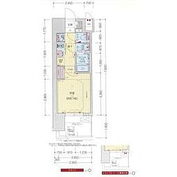 プレサンス大須観音フィエスタ 204 2階1Kの間取り